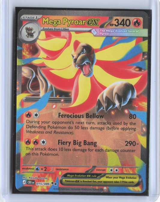Mega Pyroar ex 015/086 Holo Double Rare Chaos Rising Pokemon