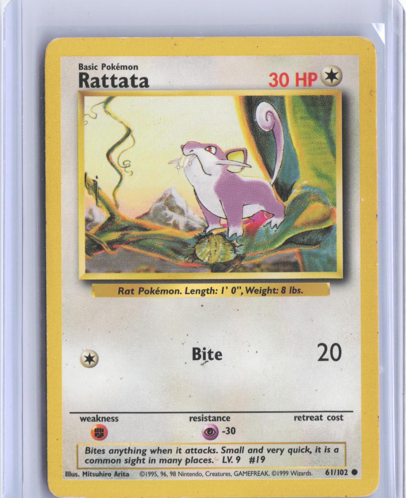Rattata 61/102 Common Base Set Unlimited Pokemon TCG Card