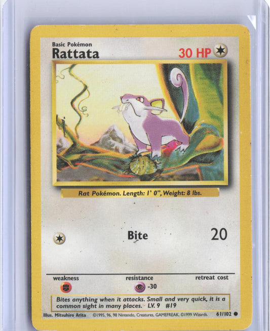 Rattata 61/102 Common Base Set Unlimited Pokemon TCG Card