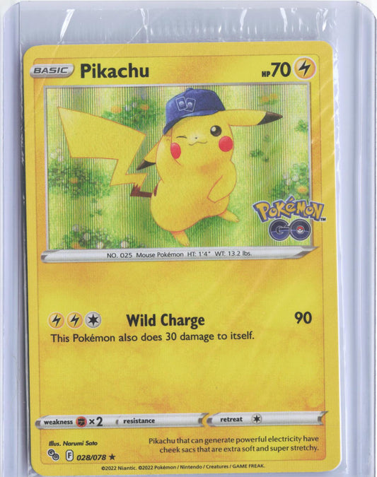 Pikachu (Sealed) 028/078 Holo Rare Pokemon GO Pokemon Holo TCG Card