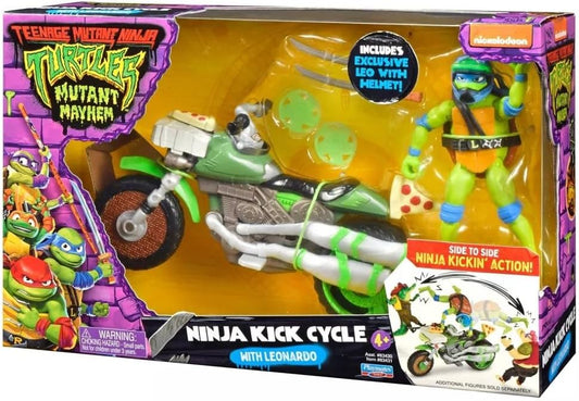 Teenage Mutant Ninja Turtles: Mutant Mayhem Ninja Kick Cycle with Exclusive Leonardo Figure by Playmates Toys TMNT