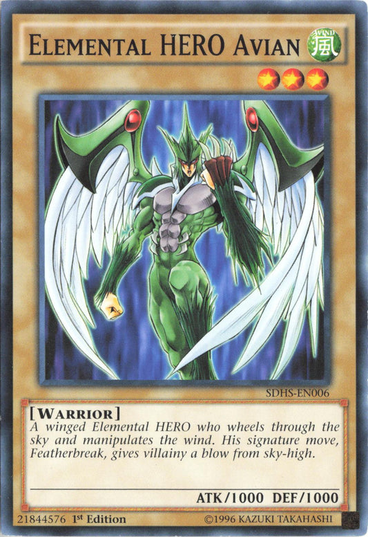 Elemental HERO Avian SDHS-EN006 Structure Deck: HERO Strike Yu-Gi-Oh 1st Edition