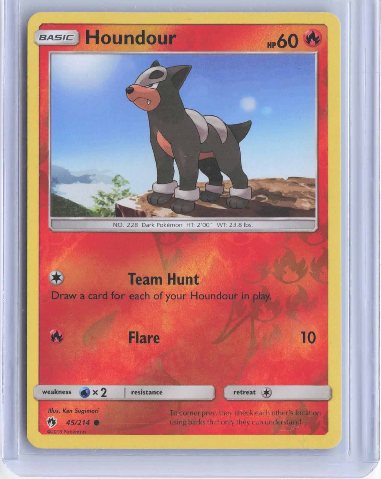 Houndour 45/214 Common Lost Thunder Pokemon Reverse Holo TCG Card