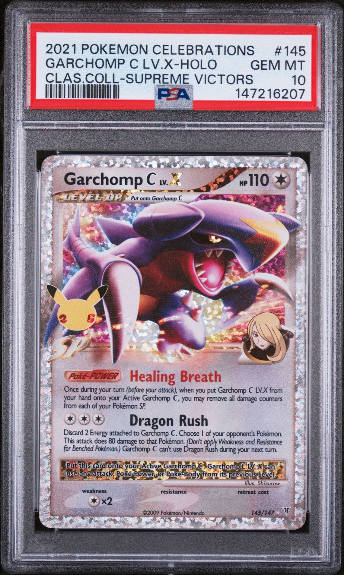 PSA 10 2021 POKEMON CELEBRATIONS CLASSIC COLLECTION 145 GARCHOMP C LV.X-HOLO Graded Pokémon TCG Card
