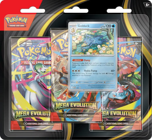 Mega Evolution 3 Pack Blister [Golduck] - ME01: Mega Evolution (MEG) Pokémon TCG