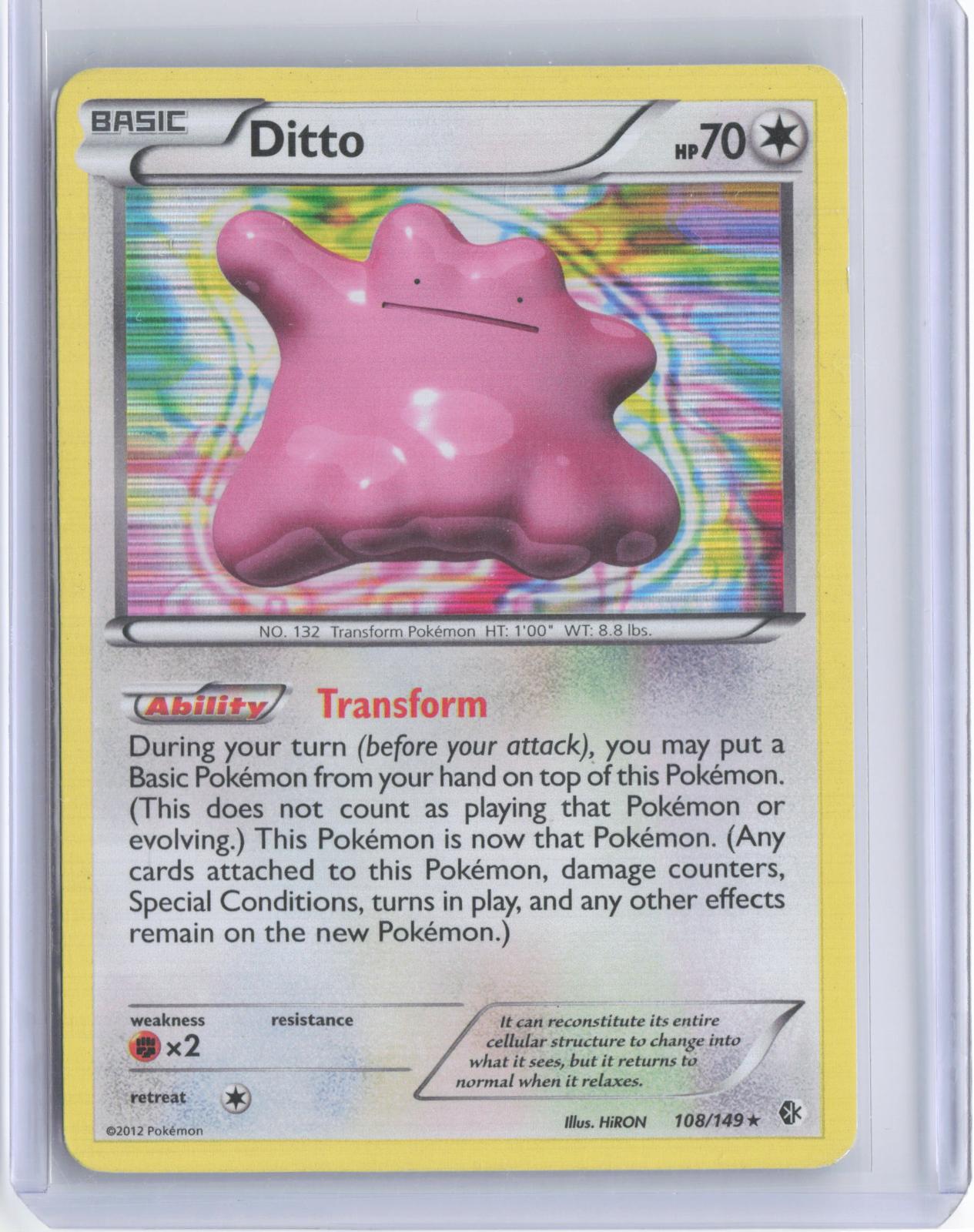 Ditto 108/149 Holo Rare Boundaries Crossed Pokemon
