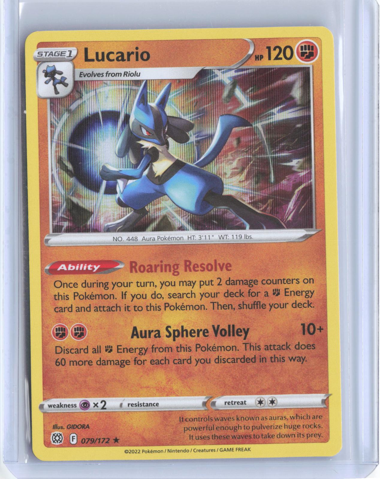Lucario 079/172 Holo Rare Brilliant Stars Pokemon TCG Card