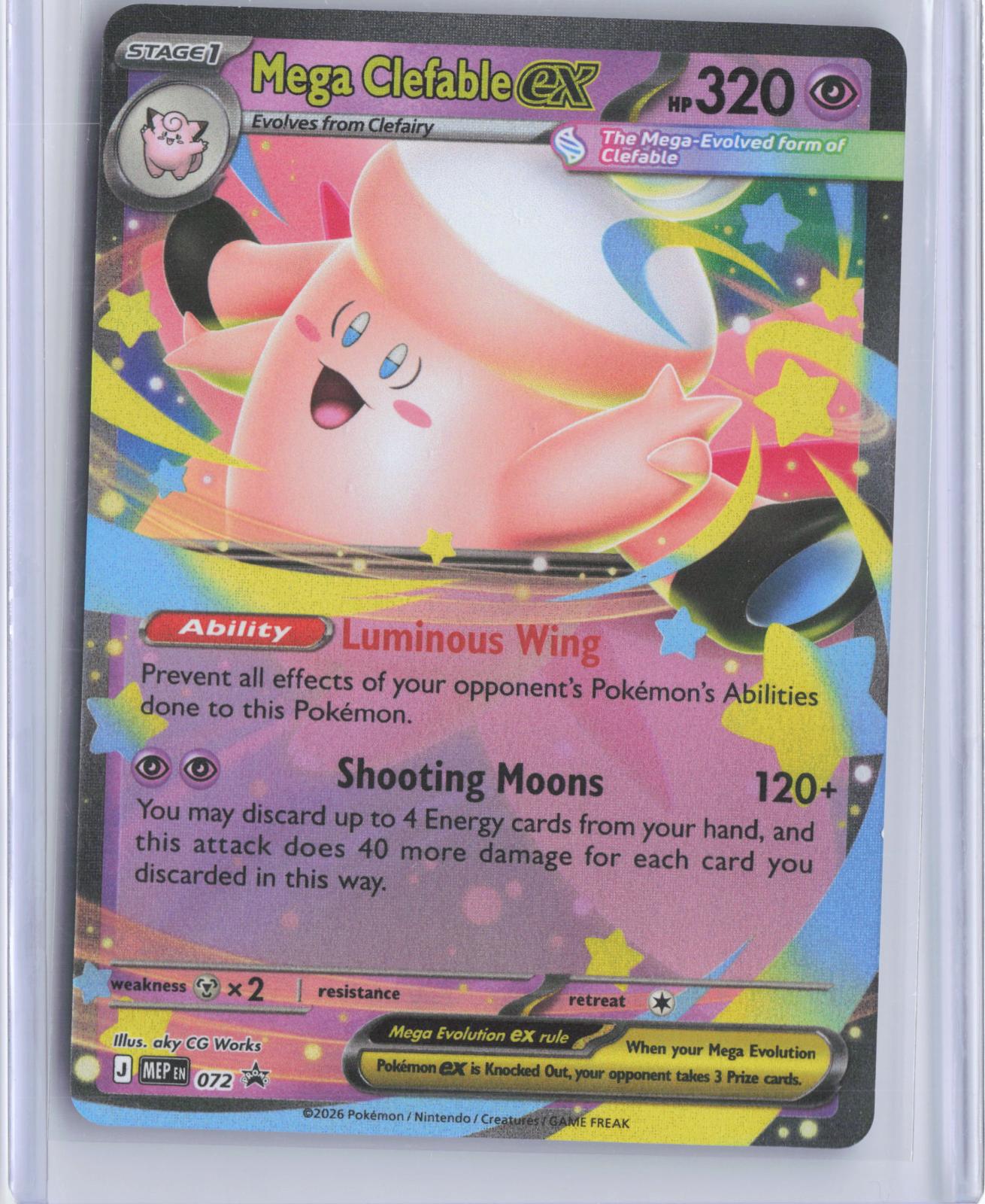 Mega Clefable ex 072 Holo Promo ME: Mega Evolution Promo Pokemon TCG Card