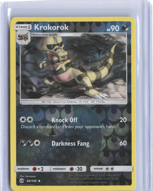 Krokorok 84/149 Uncommon SM Base Set Pokemon Reverse Holo TCG Card