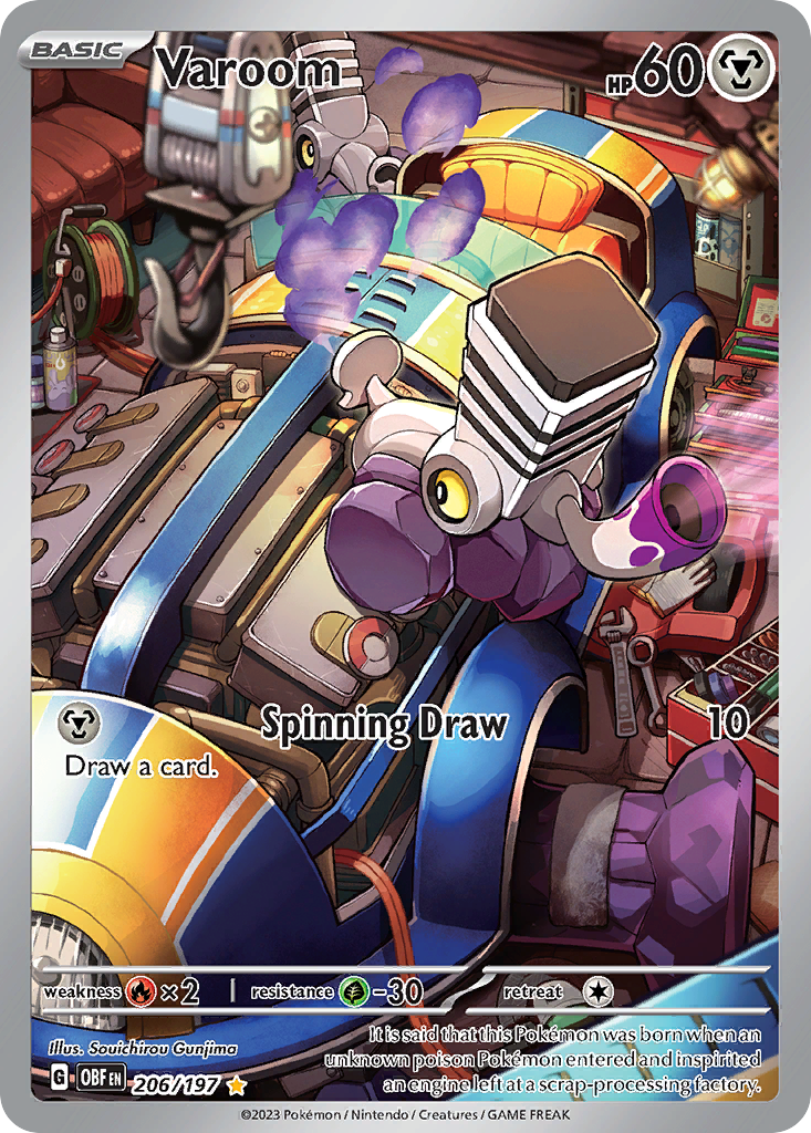 Varoom 206/197 Illustration Rare Obsidian Flames Pokemon Holo