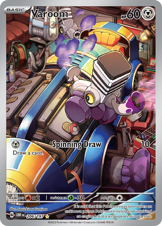 Varoom 206/197 Illustration Rare Obsidian Flames Pokemon Holo