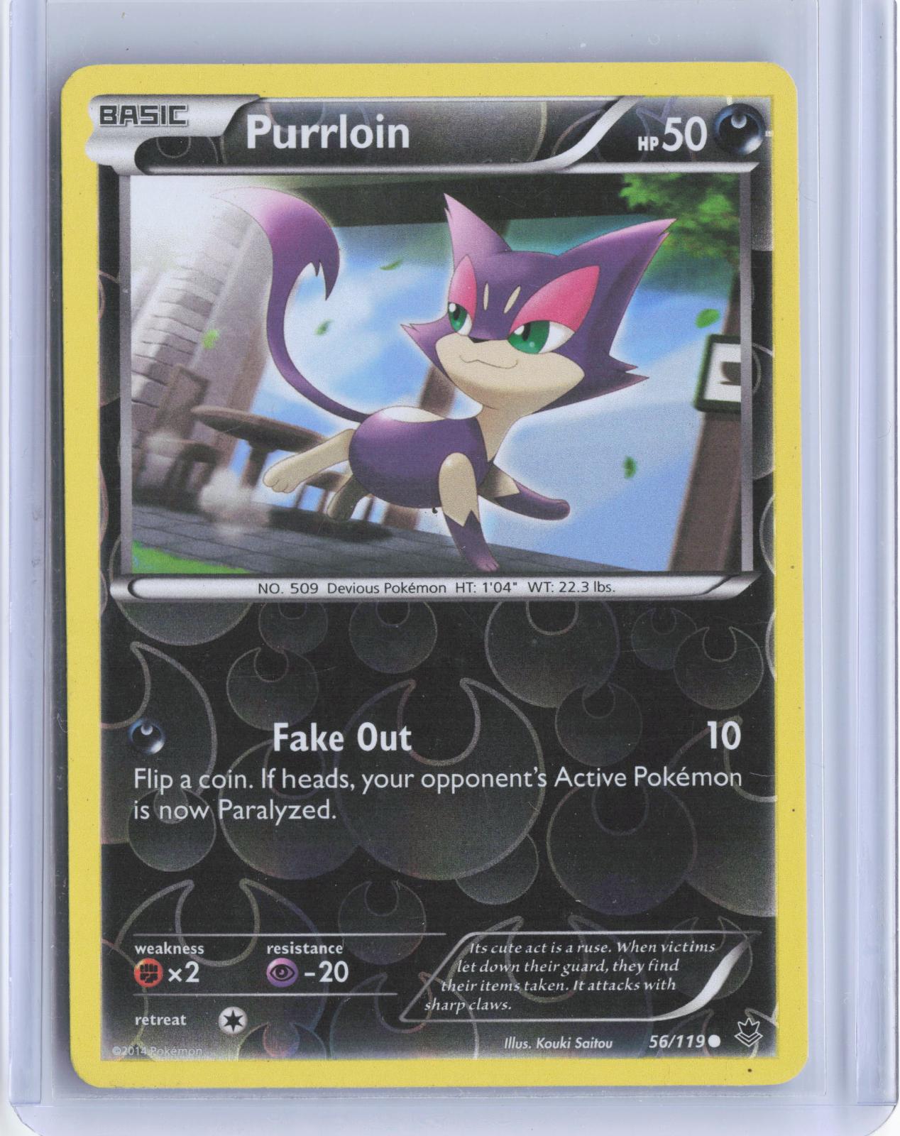 Purrloin 56/119 Common Phantom Forces Pokemon Reverse Holo TCG Card
