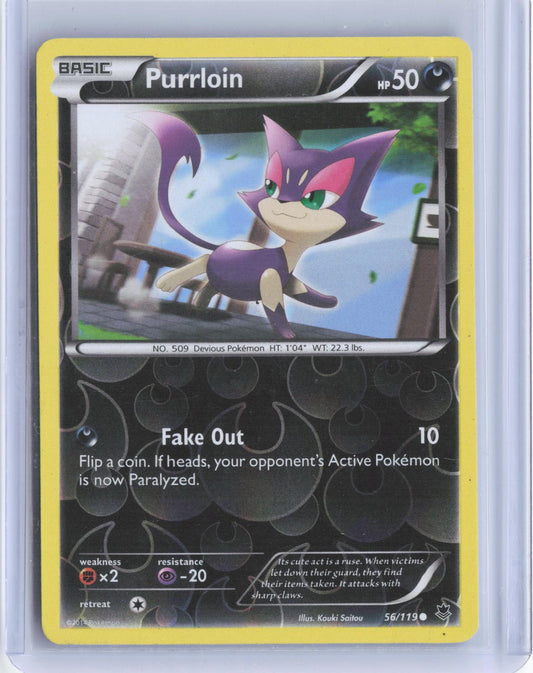 Purrloin 56/119 Common Phantom Forces Pokemon Reverse Holo TCG Card