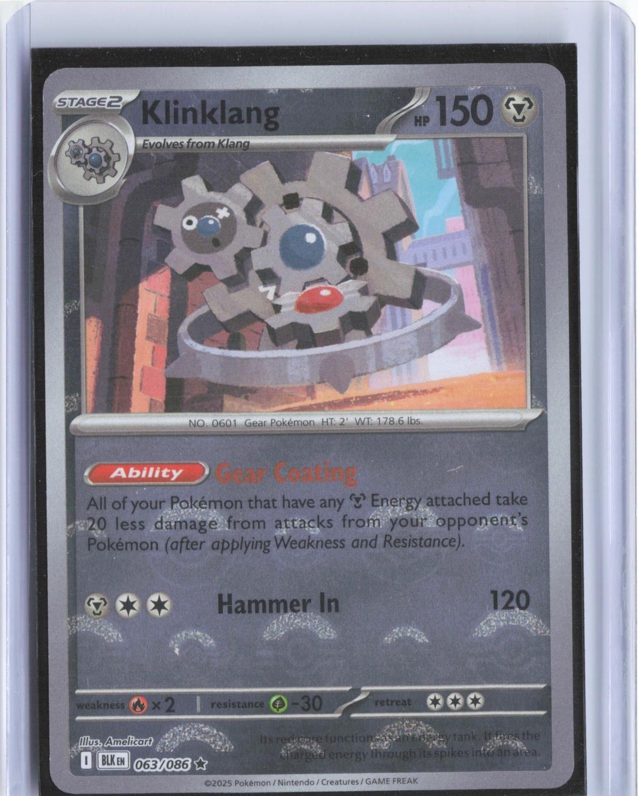 Klinklang (Poke Ball Pattern) 063/086 Holo Rare Black Bolt Pokemon TCG Card