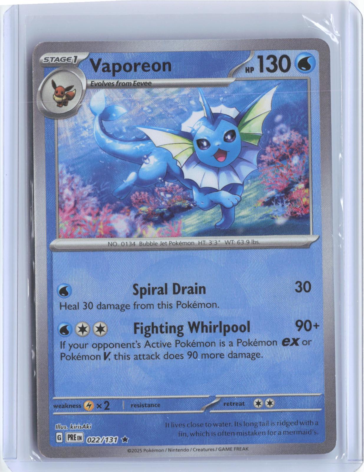 Vaporeon (Poke Ball Pattern) 022/131 Rare Prismatic Evolutions Pokemon Holo