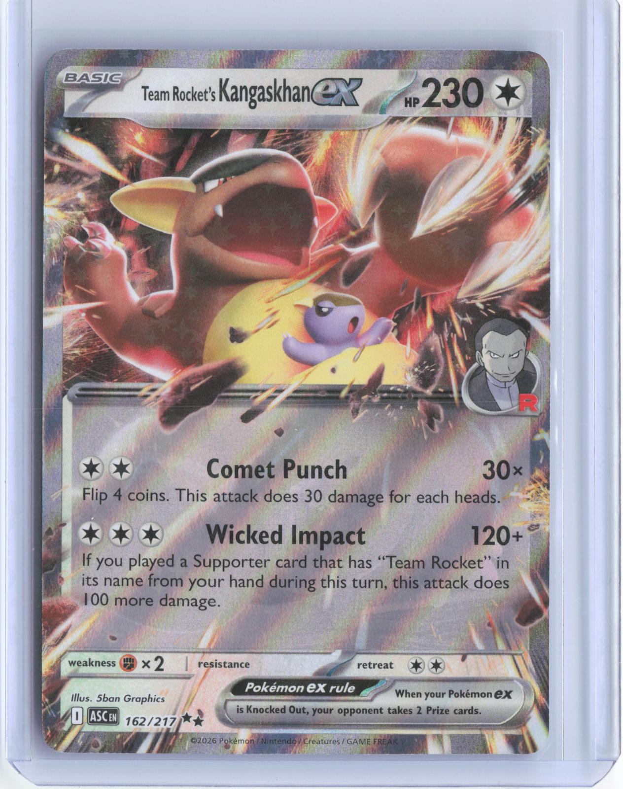 Team Rocket's Kangaskhan ex 162/217 Double Rare Ascended Heroes Pokemon TCG Card