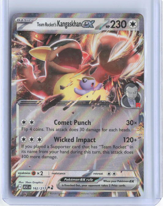Team Rocket's Kangaskhan ex 162/217 Double Rare Ascended Heroes Pokemon TCG Card