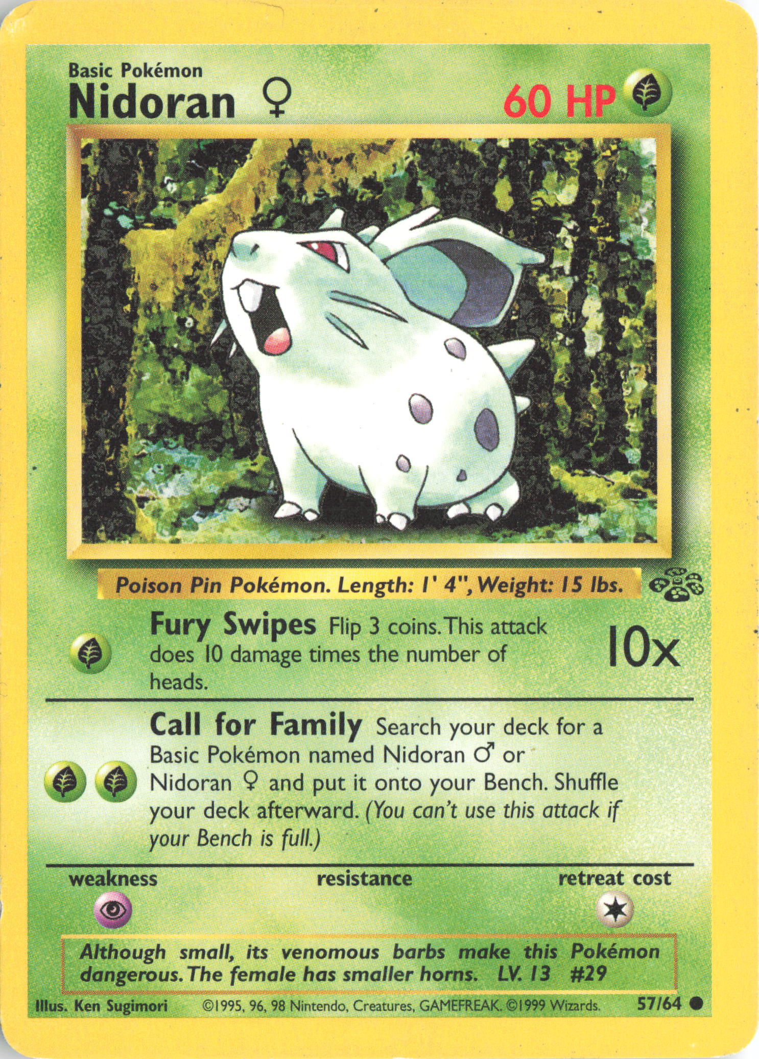 Nidoran F Unlimited Common Jungle 57/64
