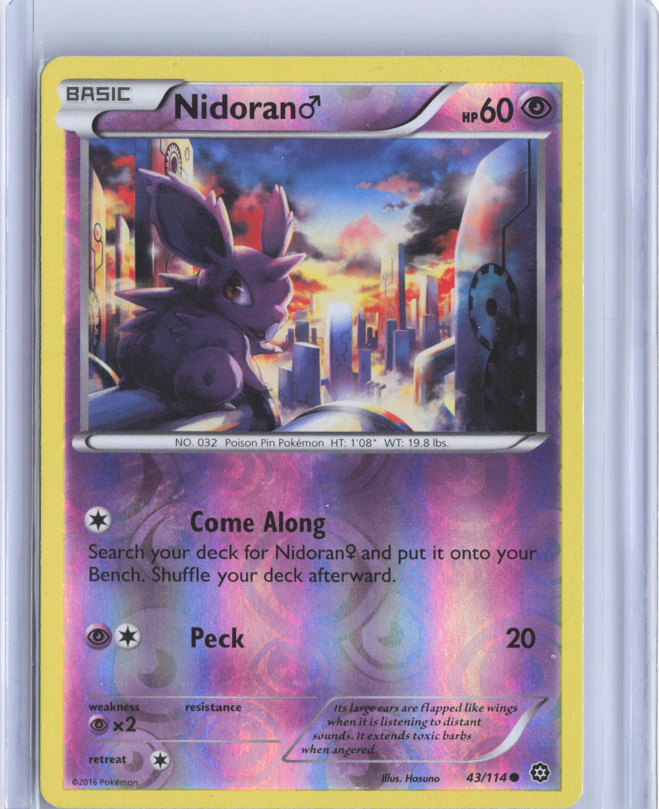 Nidoran M 43/114 Common Steam Siege Pokemon Reverse Holo TCG Card