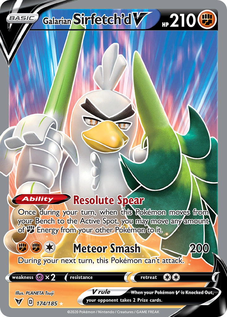 Galarian Sirfetch'd V 174/185 Ultra Rare Vivid Voltage Pokemon Holo