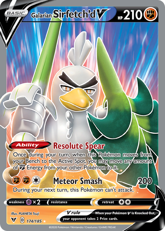 Galarian Sirfetch'd V 174/185 Ultra Rare Vivid Voltage Pokemon Holo