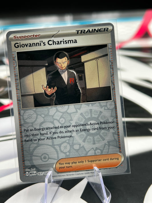 Giovanni's Charisma Reverse Holo 161/165 - SV: Scarlet & Violet 151 (MEW) Pokémon Card TCG