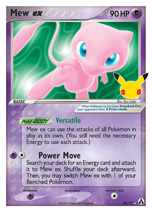 Mew ex 88/92 Classic Collection Celebrations: Classic Collection Pokemon Holo