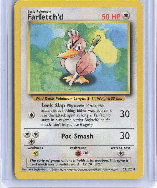 Farfetch'd 27/102 Uncommon Base Set Unlimited Pokemon TCG Card