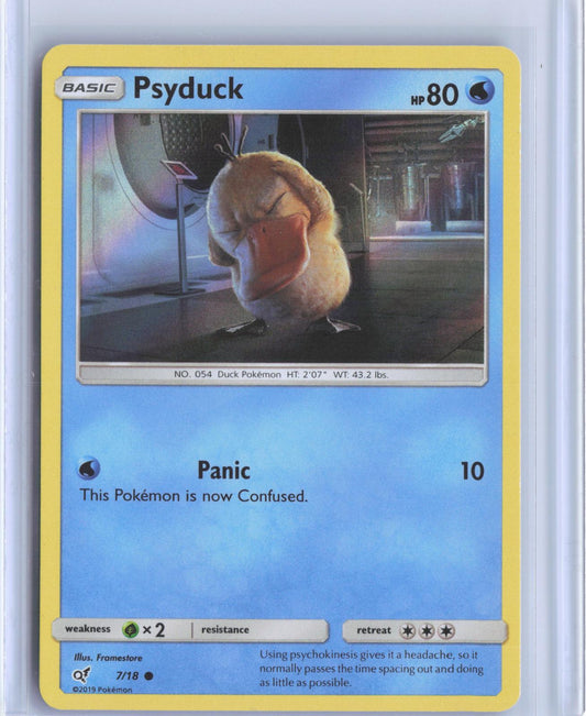 Psyduck 7/18 Common Detective Pikachu Pokemon Holo TCG Card
