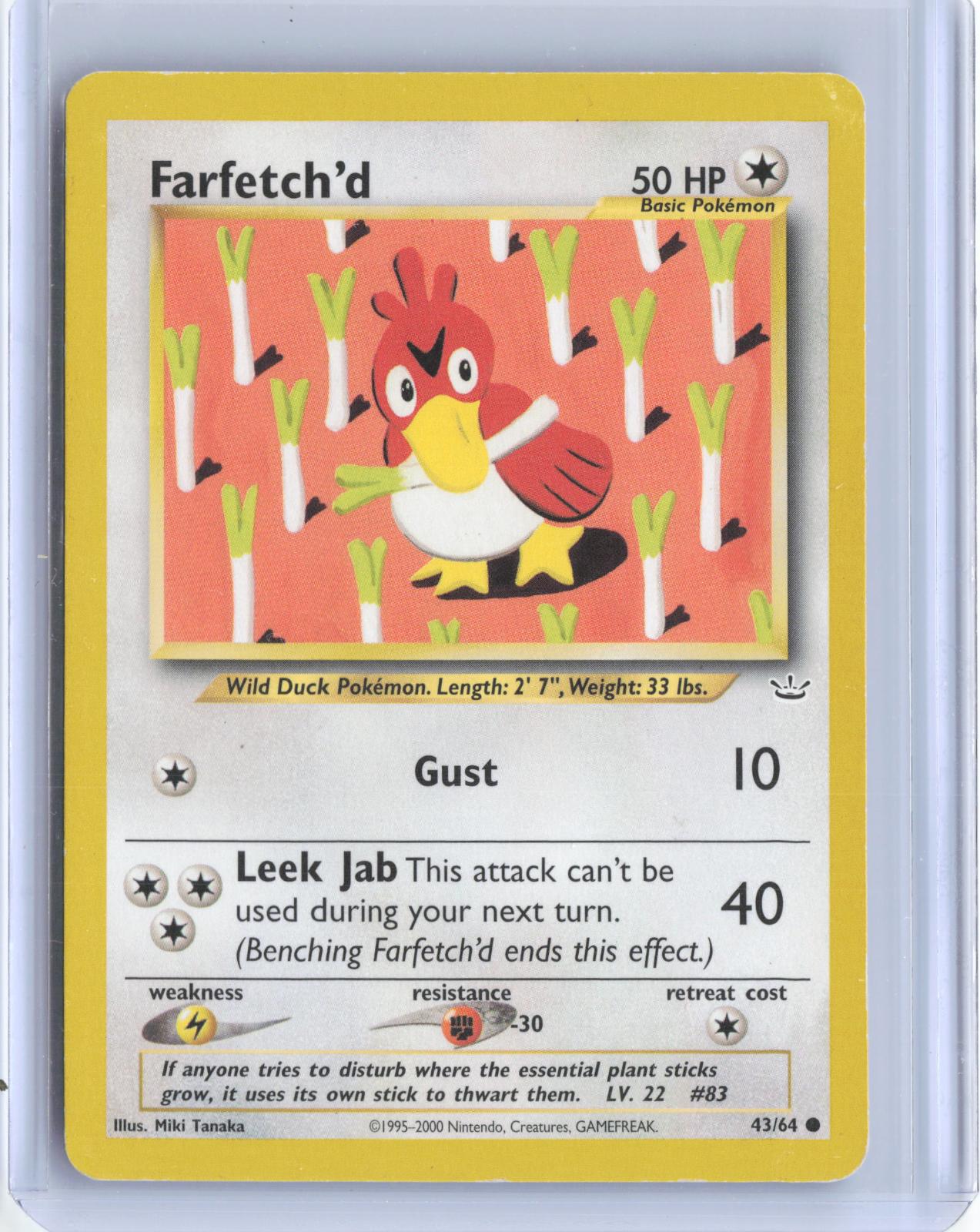 Farfetch'd 43/64 Common Neo Revelation Pokemon Unlimited TCG Card