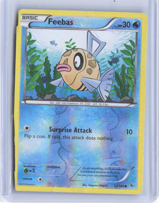 Feebas 22/106 Common Flashfire Pokemon Reverse Holo TCG Card