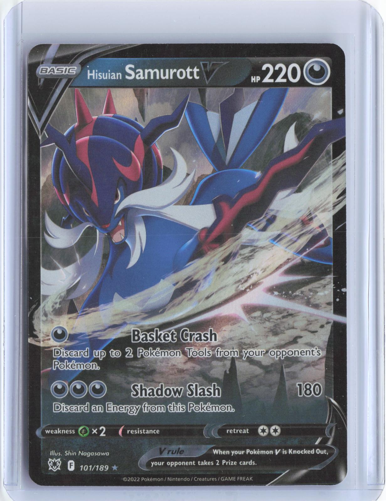 Hisuian Samurott V 101/189 Holo V Rare Astral Radiance Pokemon