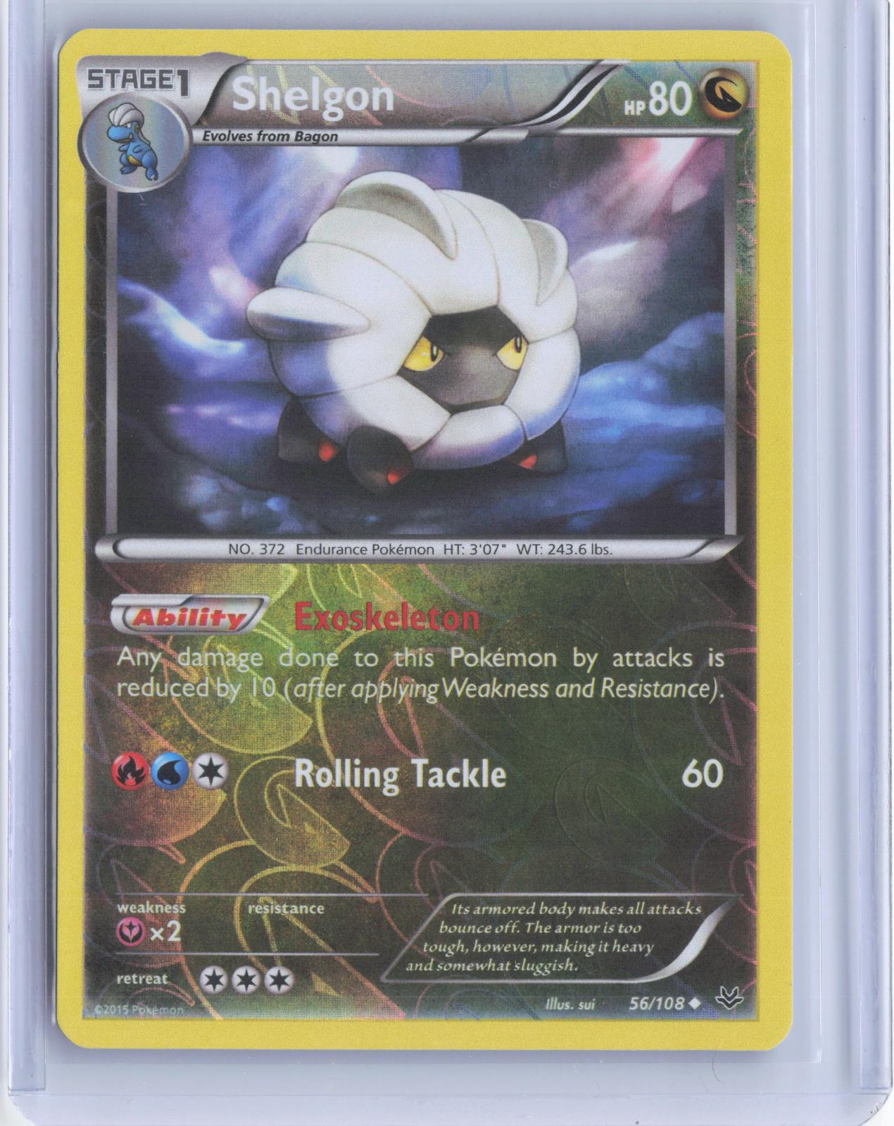 Shelgon 56/108 Uncommon Roaring Skies Pokemon Reverse Holo TCG Card