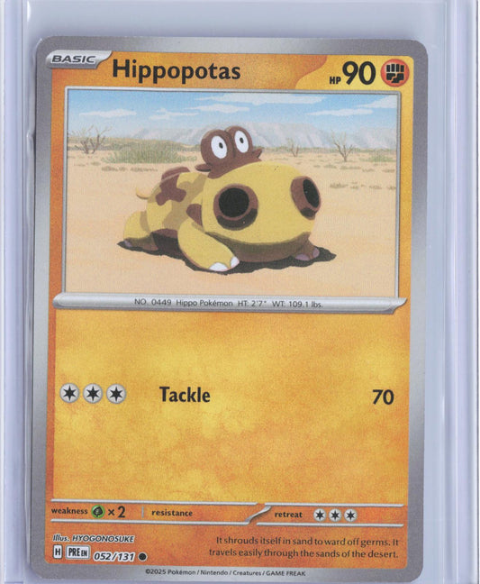 Hippopotas (Poke Ball Pattern) 052/131 Holo Prismatic Evolutions Pokemon  Card