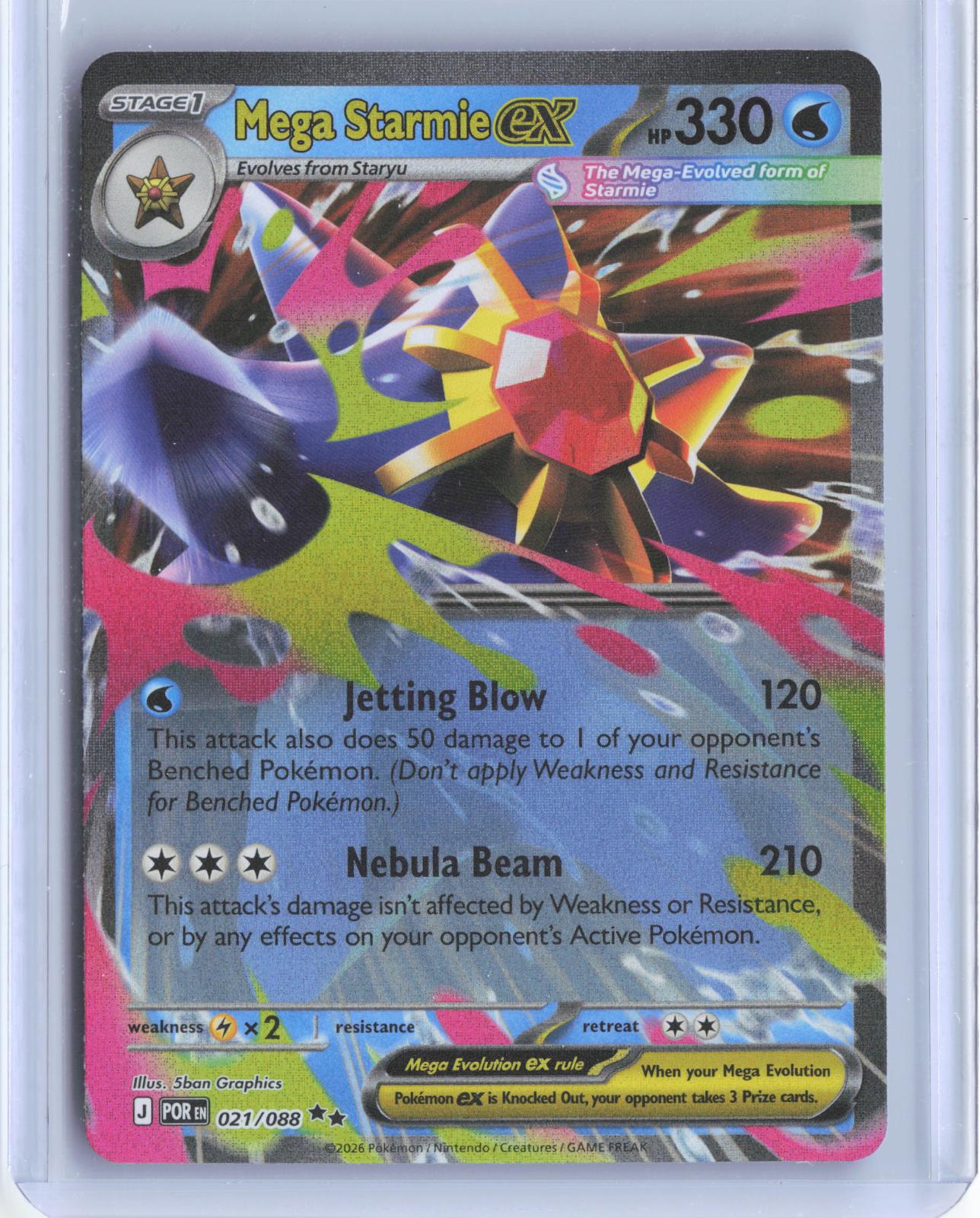 Mega Starmie ex 021/088 Double Rare Perfect Order Pokemon TCG Card