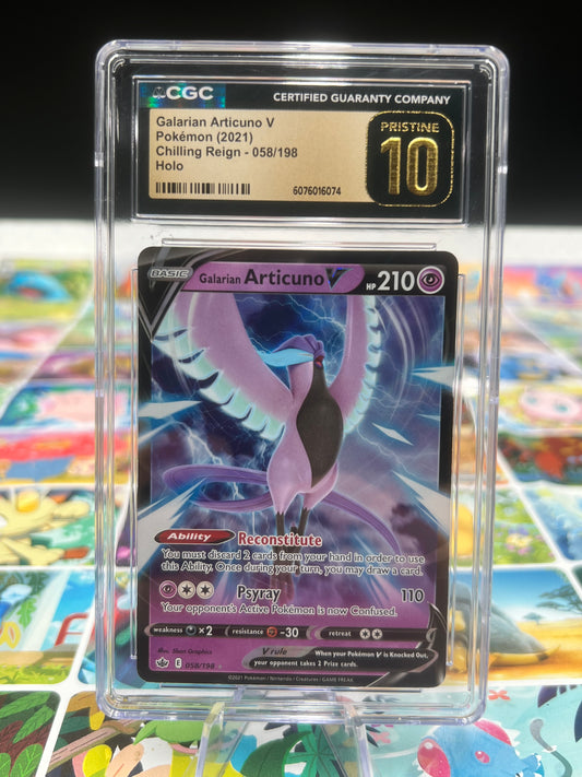 CGC 10 Pristine Galarian Articuno V - SWSH06: Chilling Reign (SWSH06) Graded Pokémon TCG