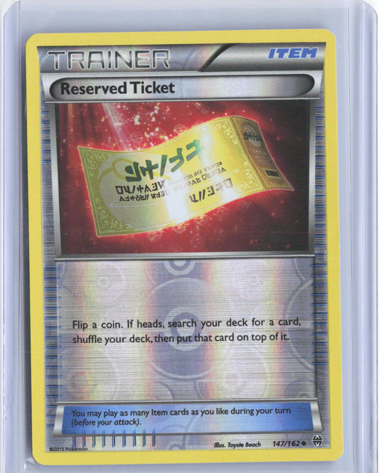 Reserved Ticket 147/162 Uncommon BREAKthrough Pokemon Reverse Holo TCG Card