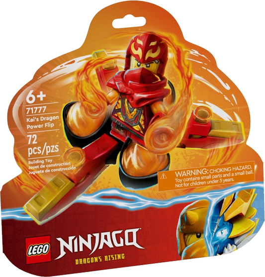 LEGO NINJAGO Kai’s Dragon Power Spinjitzu Flip 71777 Red Ninja Toy Building Set with Kai Minifigure; Gift for 6 Year Old Boys, Girls and Ninja Fans Who Love Buildable Action Figure Playsets