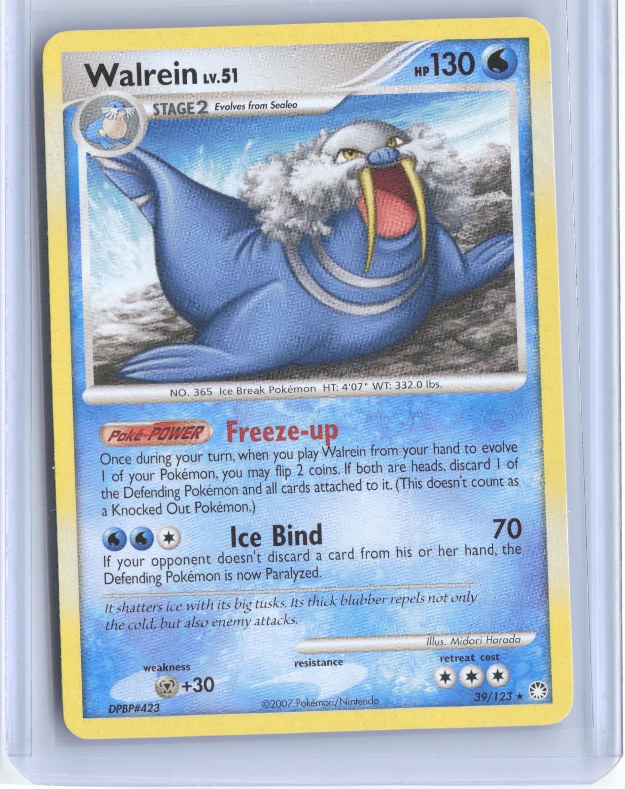 Walrein 39/123 Rare Mysterious Treasures Pokemon TCG Card