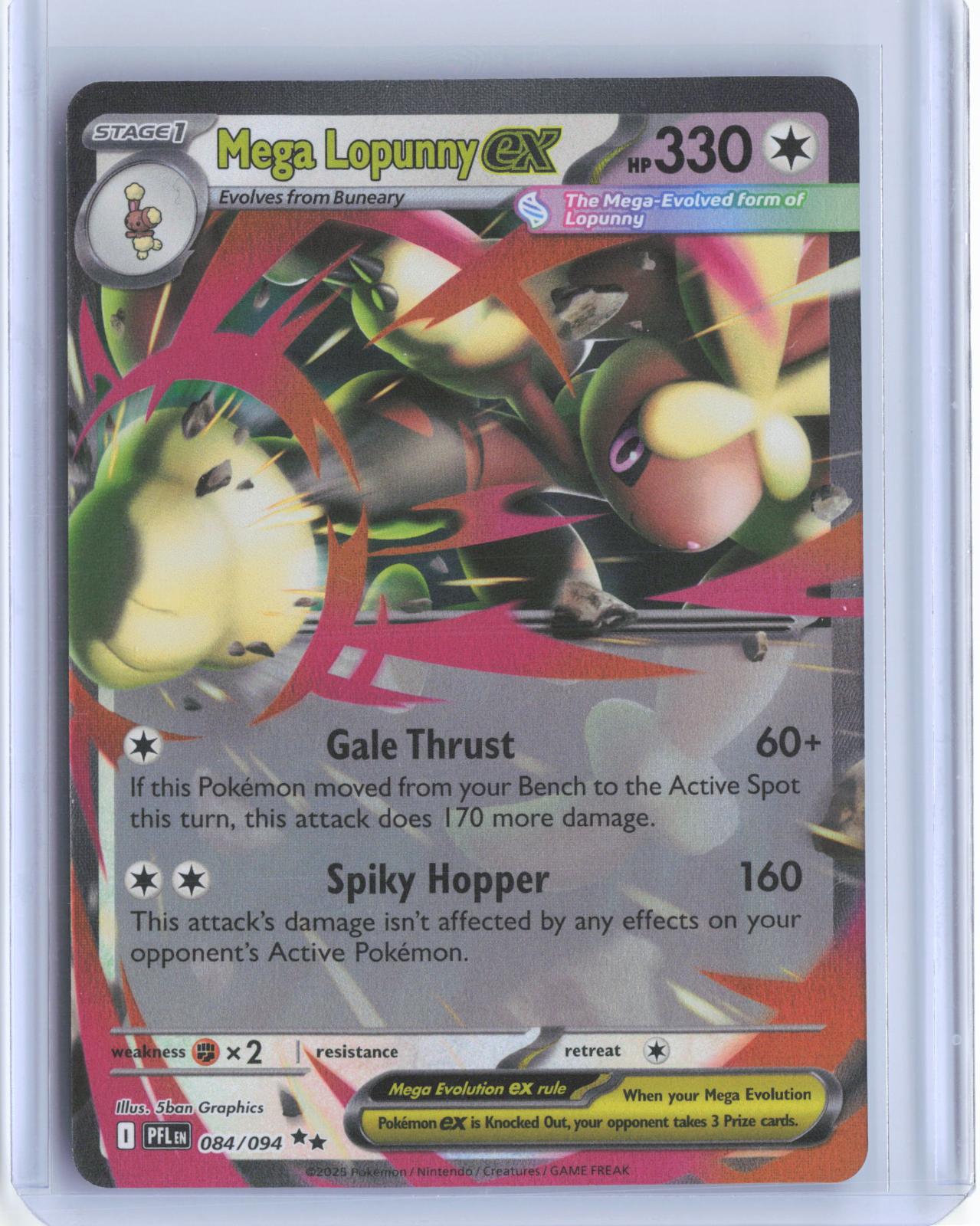 Mega Lopunny ex 084/094 Double Rare Phantasmal Flames Pokemon TCG Card