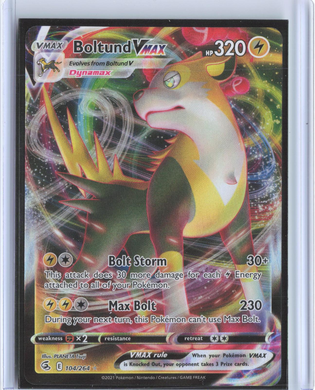 Boltund VMAX 104/264 Holo VMAX Rare Fusion Strike Pokemon