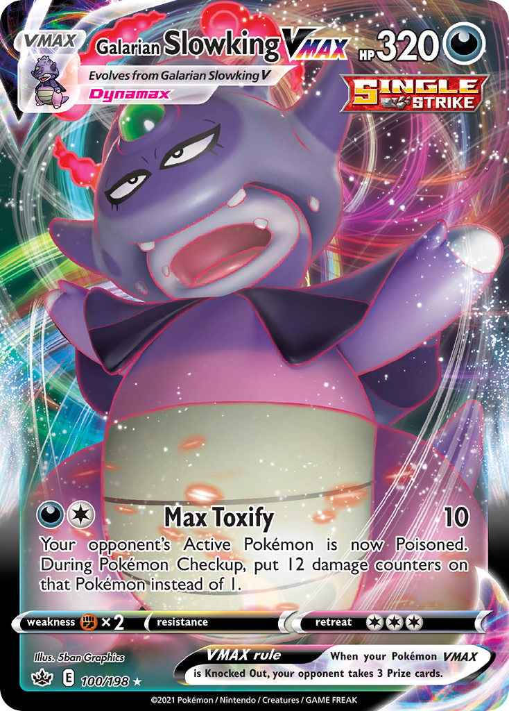 Galarian Slowking VMAX 100/198 Holo VMAX Rare Chilling Reign Pokemon TCG Card
