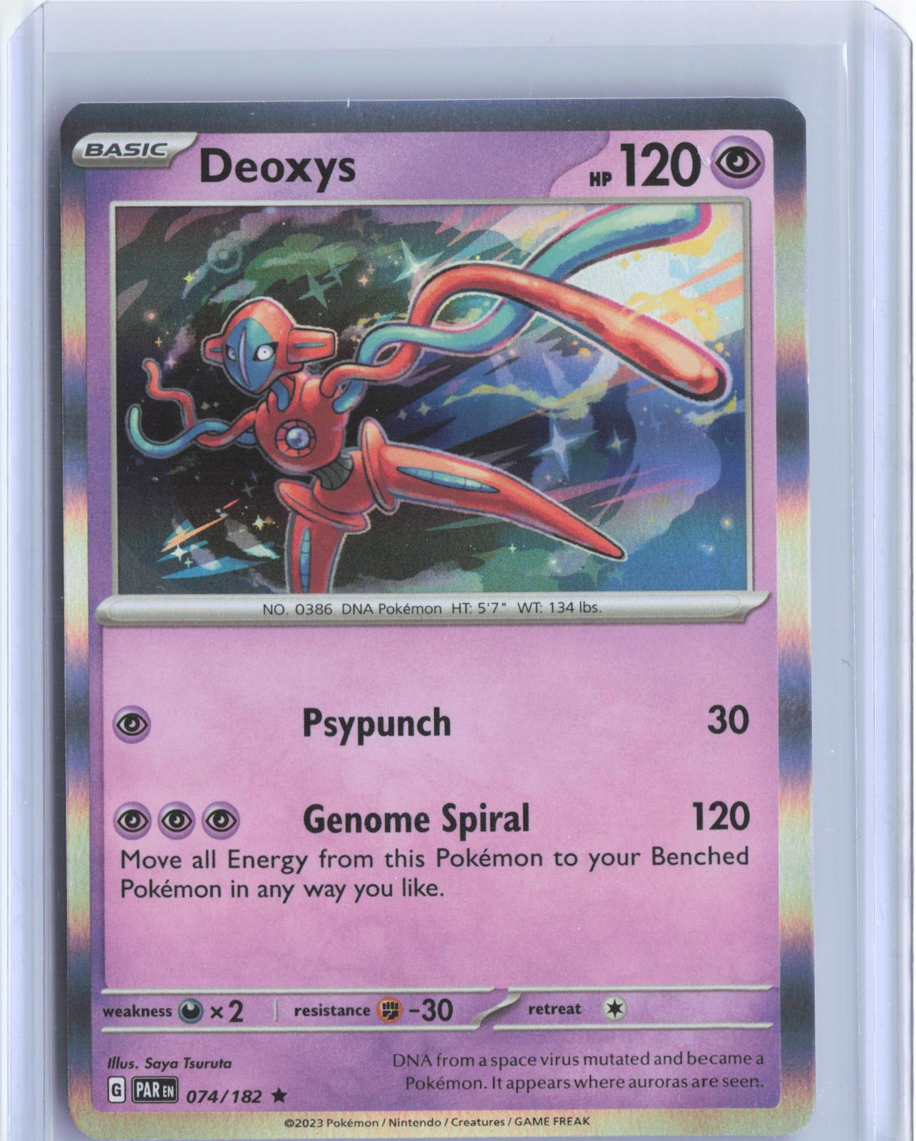 Deoxys 074/182 Rare Paradox Rift Pokemon Holo TCG Card