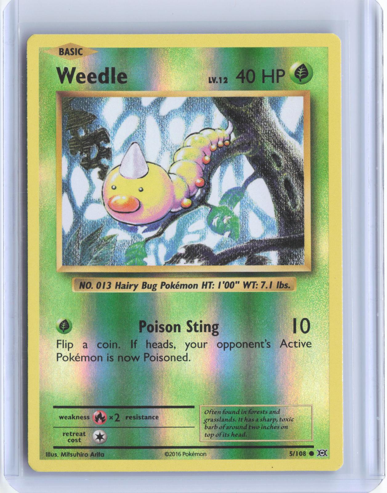Weedle 5/108 Common Evolutions Pokemon Reverse Holo TCG Card