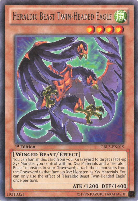 Heraldic Beast Twin-Headed Eagle CBLZ-EN015 Cosmo Blazer Yu-Gi-Oh 1st Edition