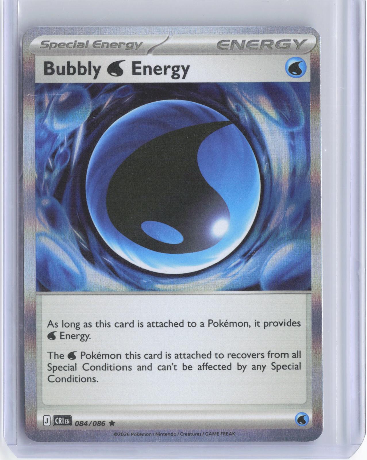 Bubbly W Energy 084/086 Holo Rare Chaos Rising Pokemon TCG Card