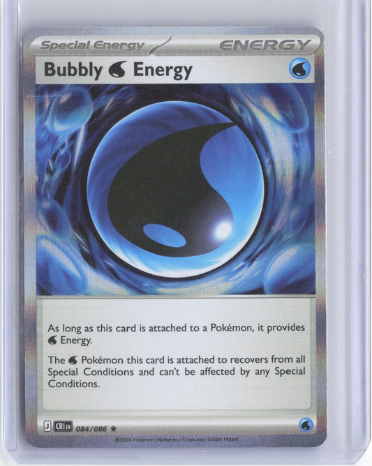 Bubbly W Energy 084/086 Holo Rare Chaos Rising Pokemon TCG Card
