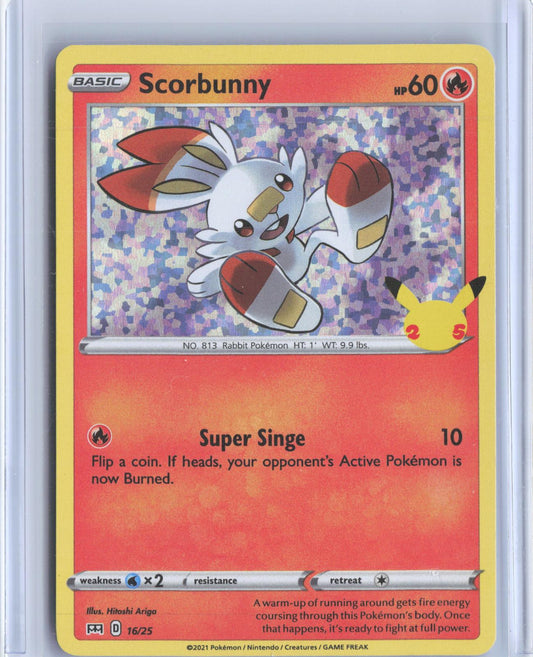 Scorbunny 016/025 Promo McDonald's 25th Anniversary Promos Pokemon Holo