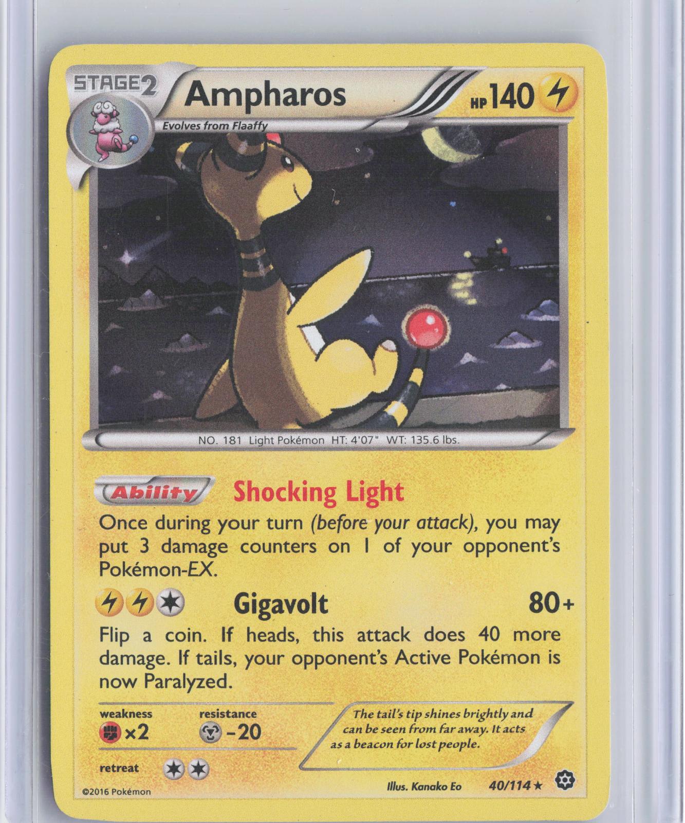 Ampharos 40/114 Holo Rare Steam Siege Pokemon Holo TCG Card