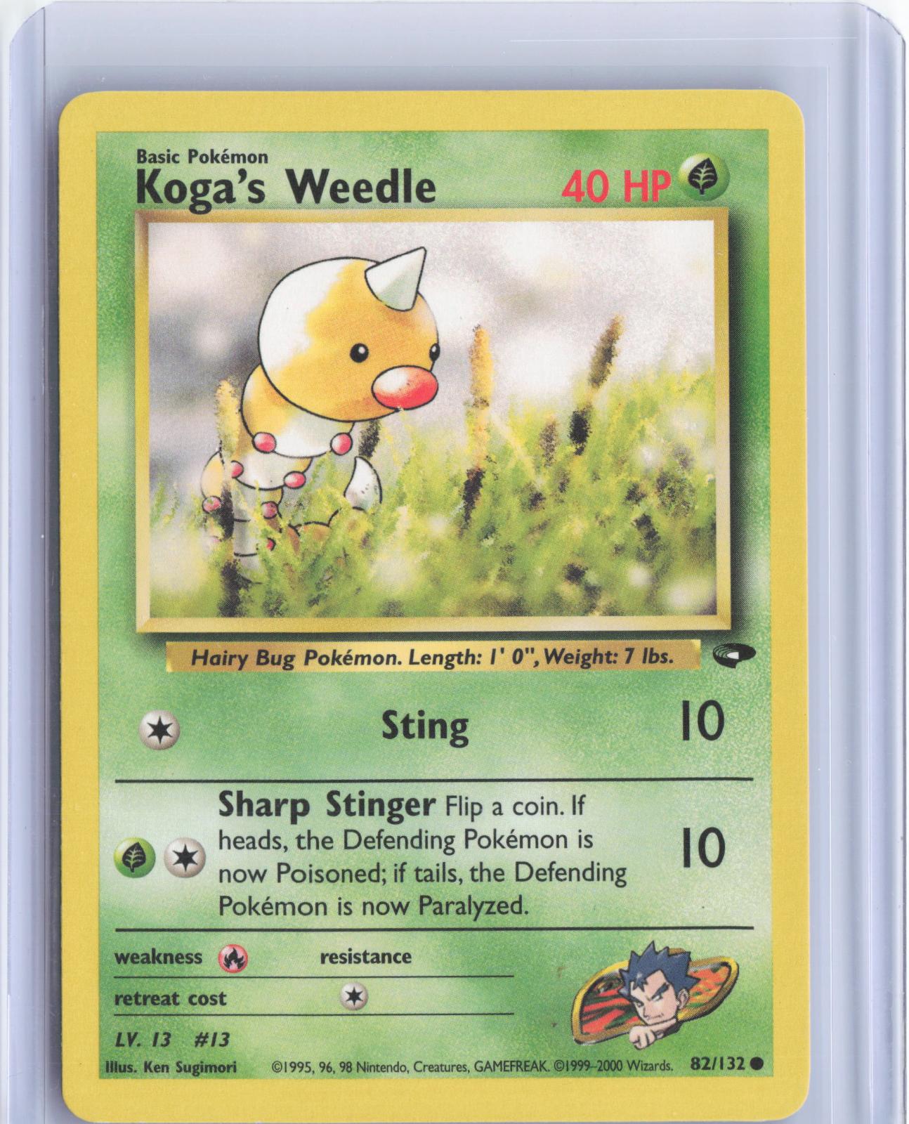 Koga's Weedle 82/132 Common Gym Challenge Pokemon Unlimited TCG Card
